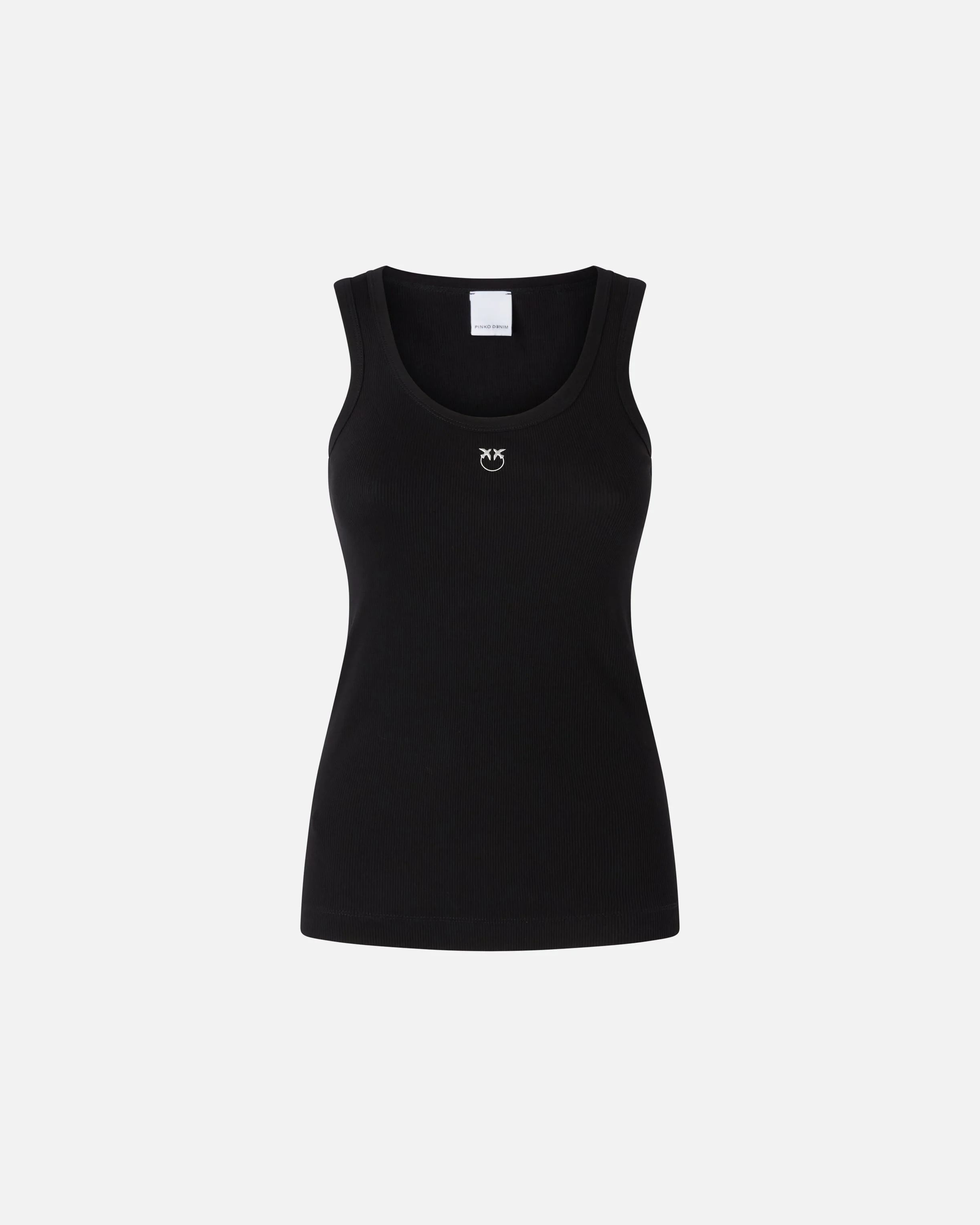 RIBBED VEST TOP WITH BIRDS LOGO - 1