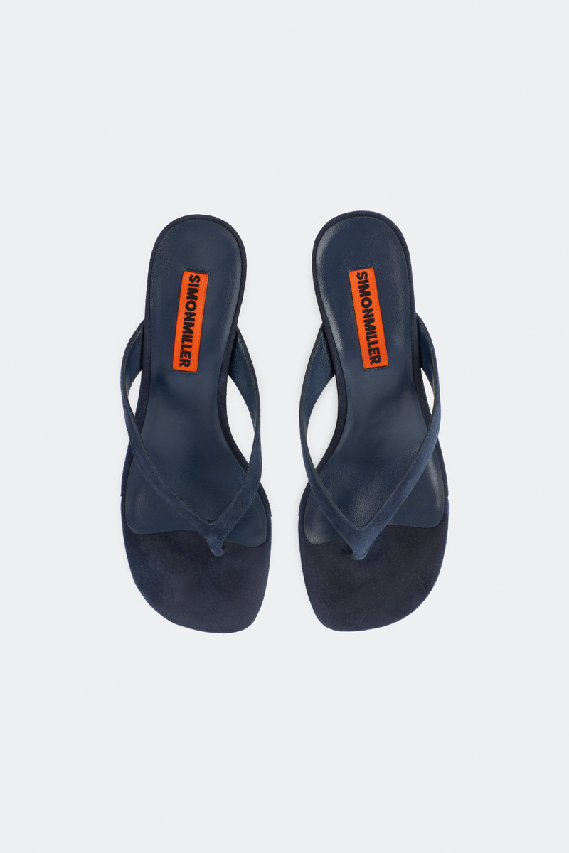 SIMONMILLER Suede Beep Thong In Ink outlook