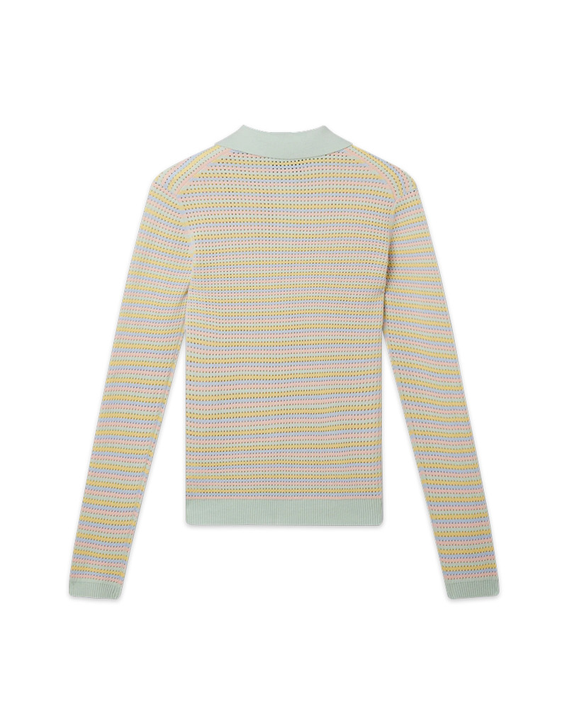 CASABLANCA Mint Striped Polo Shirt outlook