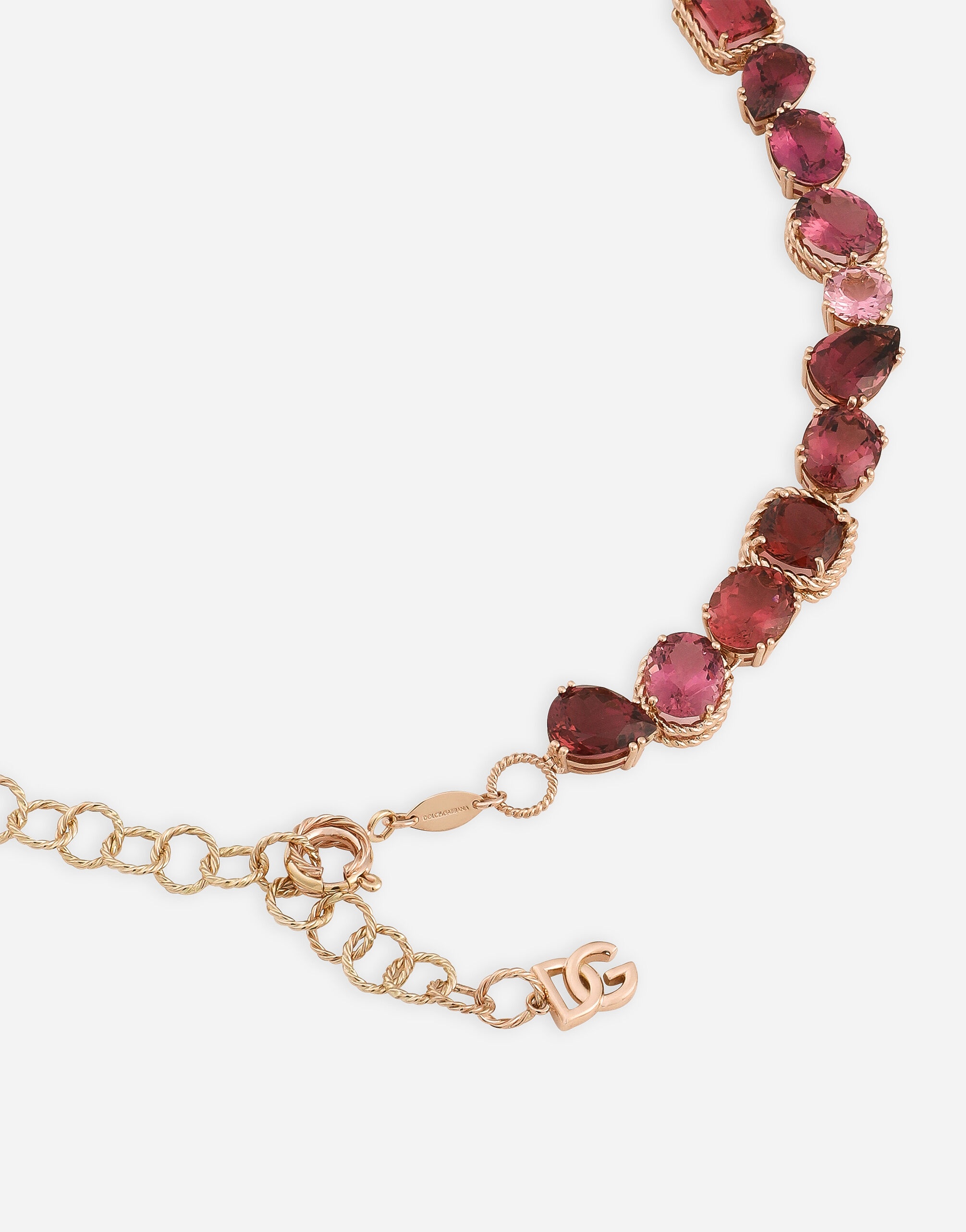 Rainbow Monochrome Necklace 18 carat red gold and pink tourmalines - 3