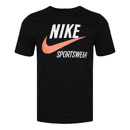 Nike Sportswear Futura Alphabet Logo Printing Short Sleeve Black CW7072-010 - 1