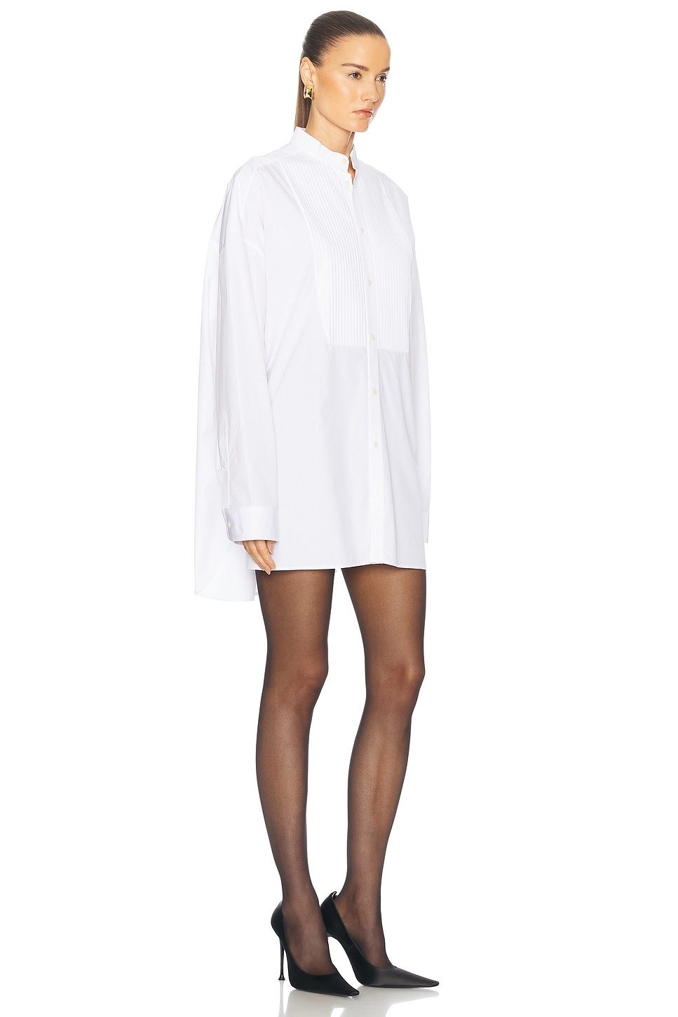 Tuxedo Mini Shirt Dress - 2