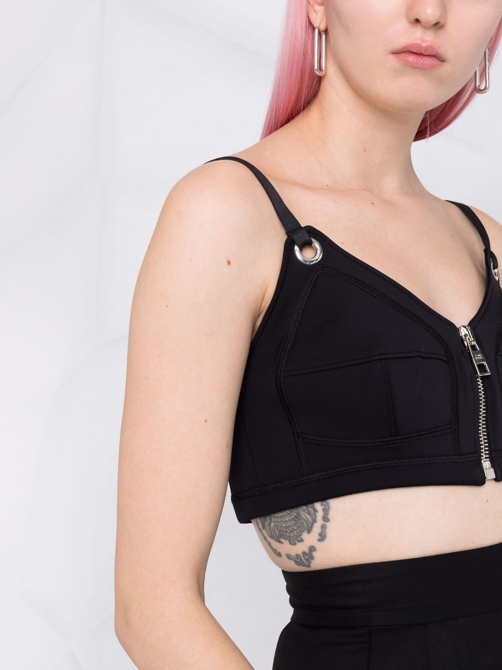 zipped crop top - 3
