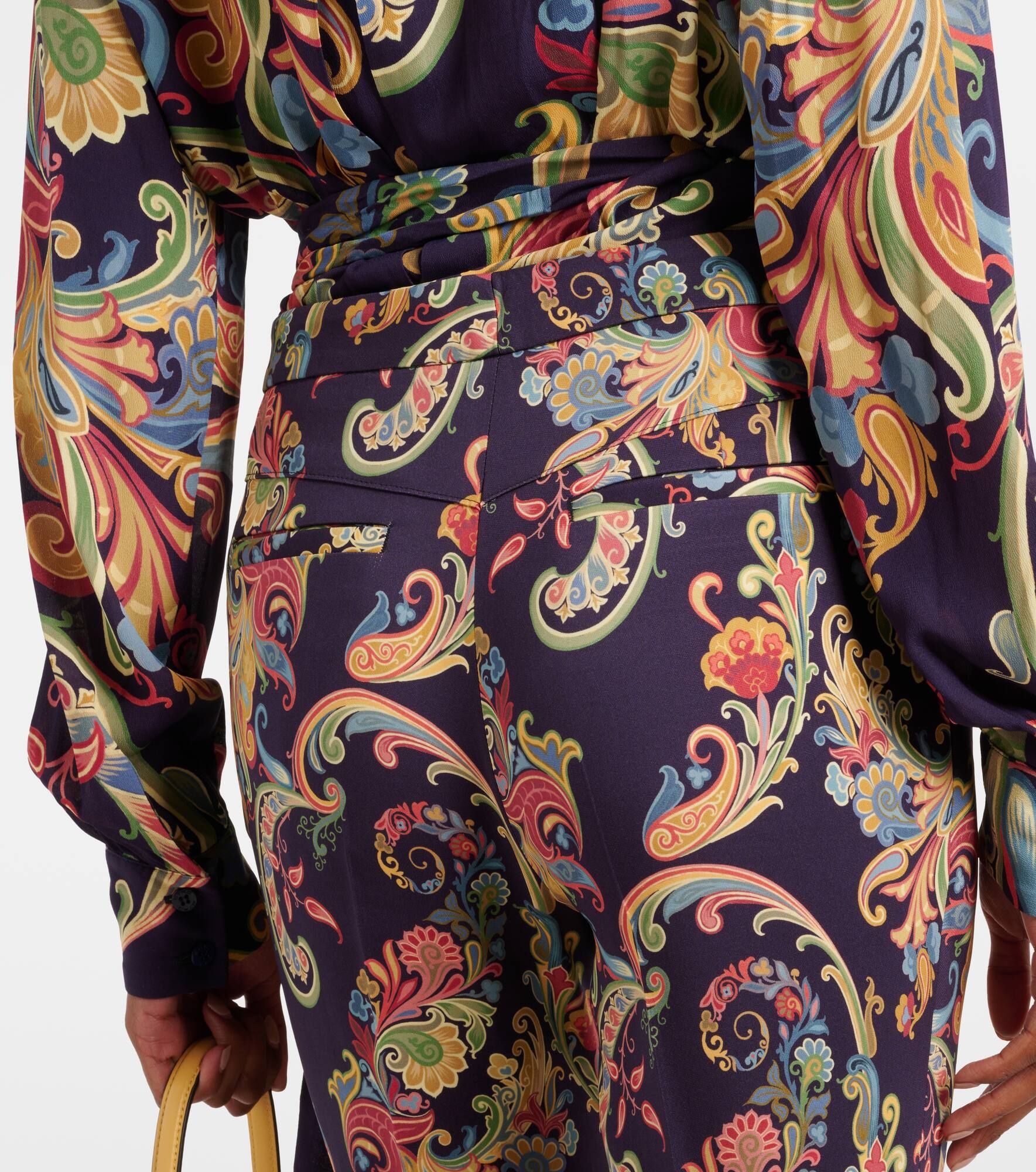 Paisley high-rise flared pants - 6
