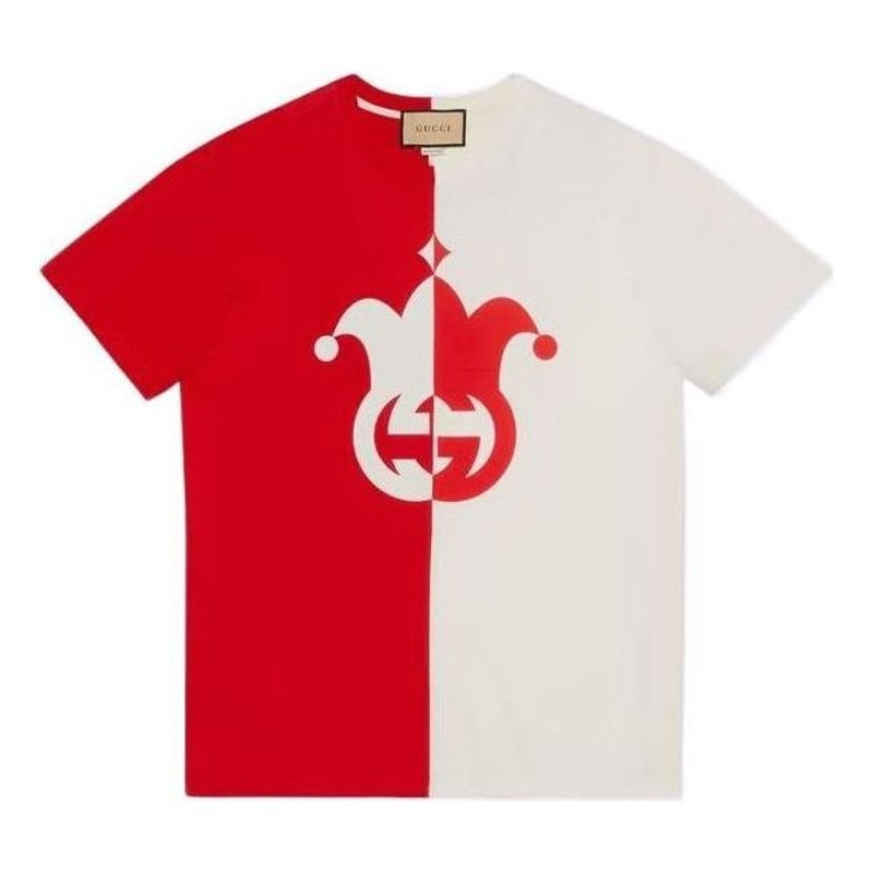 Gucci Cotton Jersey T-Shirt With Jester Clown Print 'Red White' 731506-XJE94-6374 1