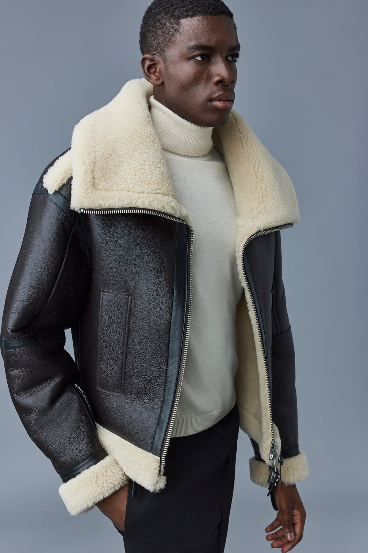 LOTTE Sheepskin jacket with double collar - 6