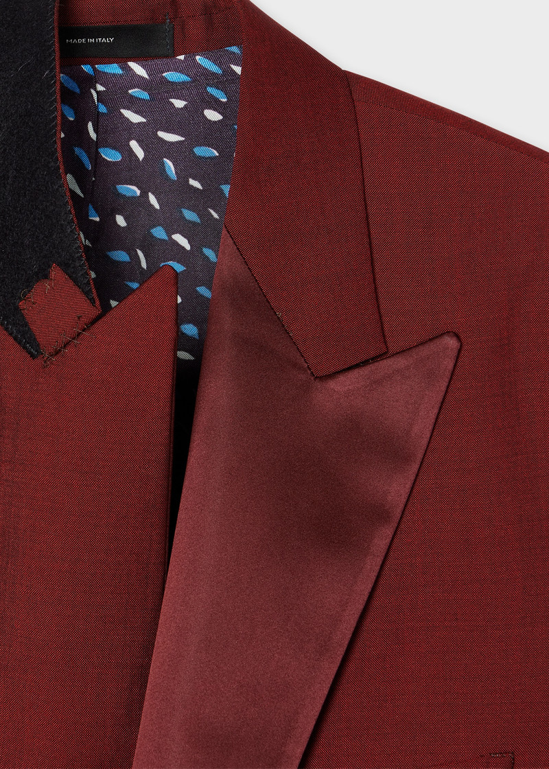 The Soho - Tailored-Fit Burgundy Wool-Mohair Evening Suit 5