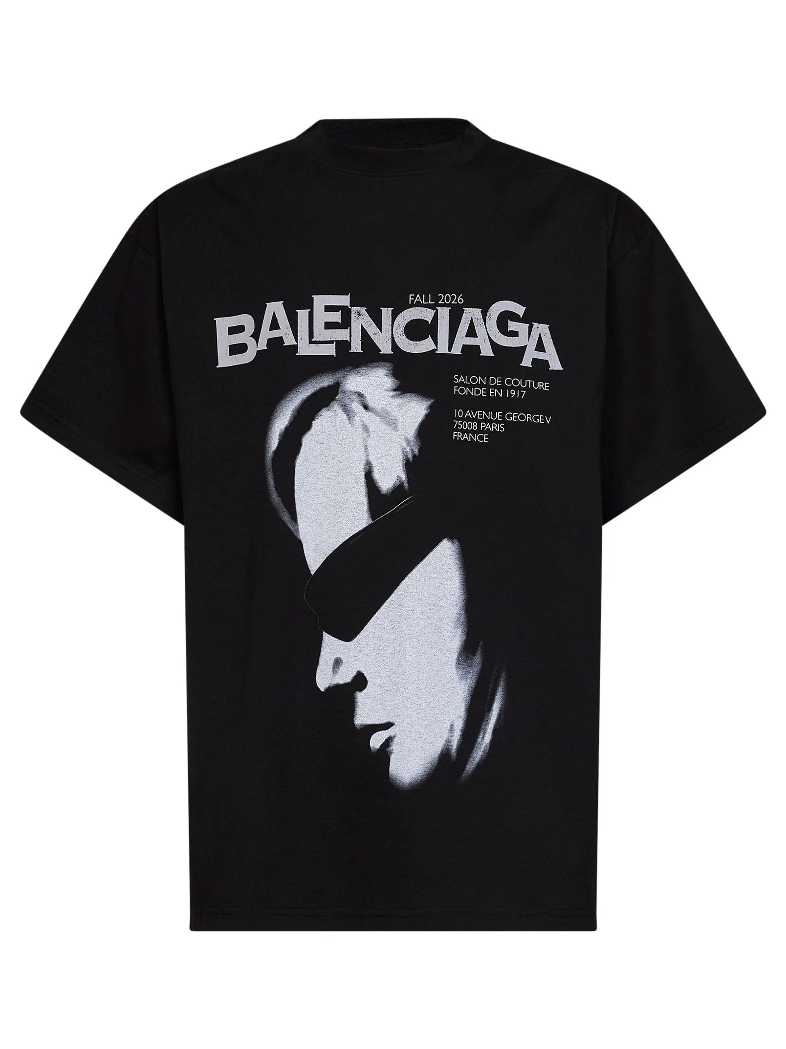 Balenciaga Men Black Lady In Shades Oversize T-Shirt - 1