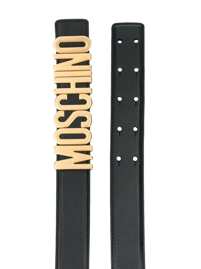 Moschino logo plaque belt outlook