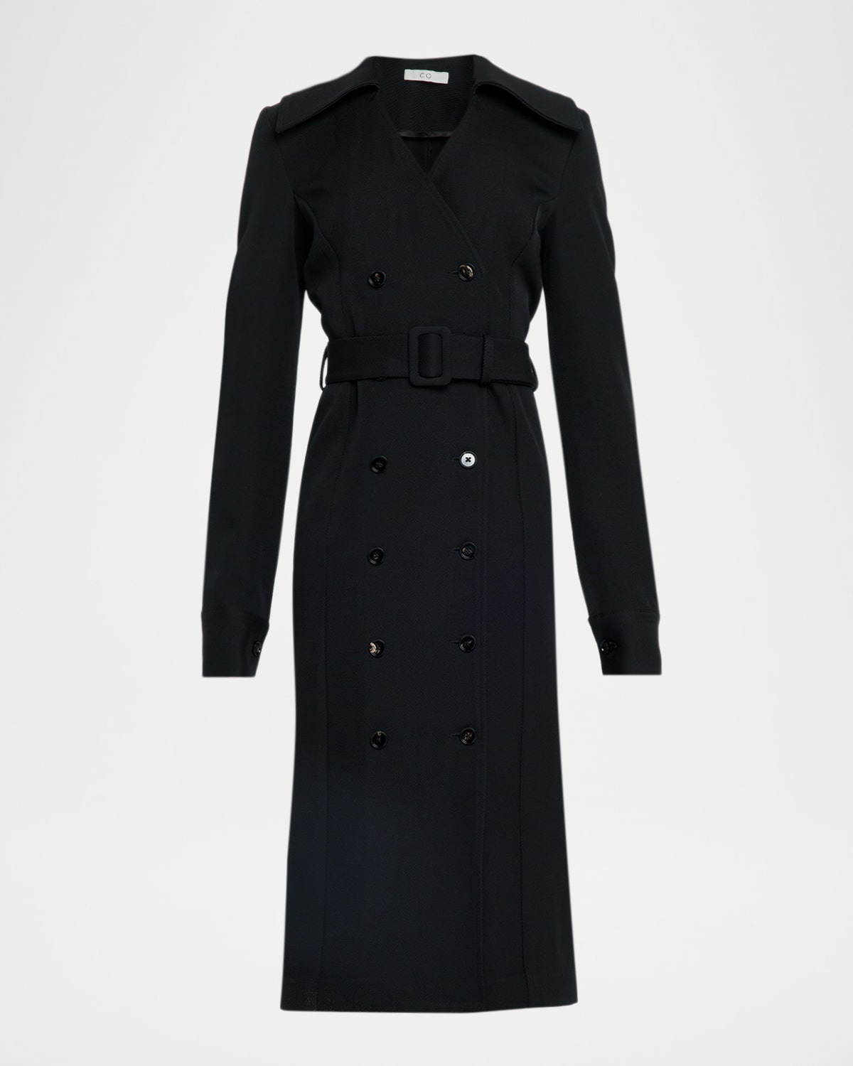 Double-Breasted Belted Midi Sartorial Dress - 1