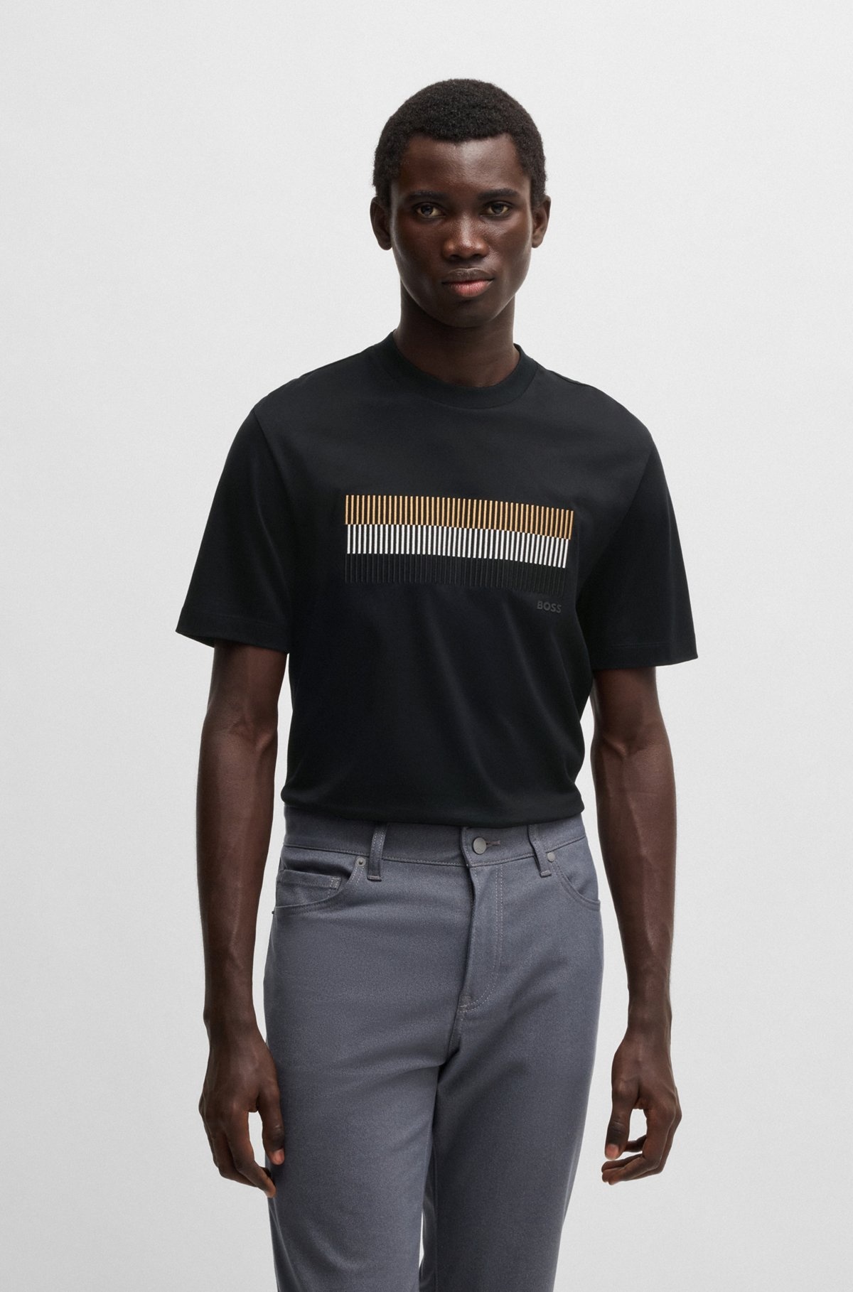 MERCERIZED-COTTON T-SHIRT WITH BRAND ARTWORK - 2