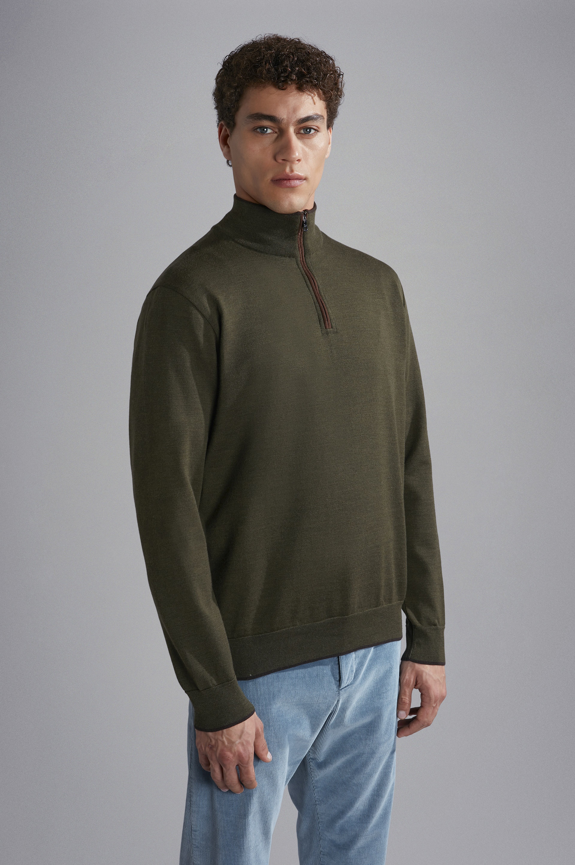 SUMMER WOOL SWEATER WITH ALCANTARA® DETAILS - 8