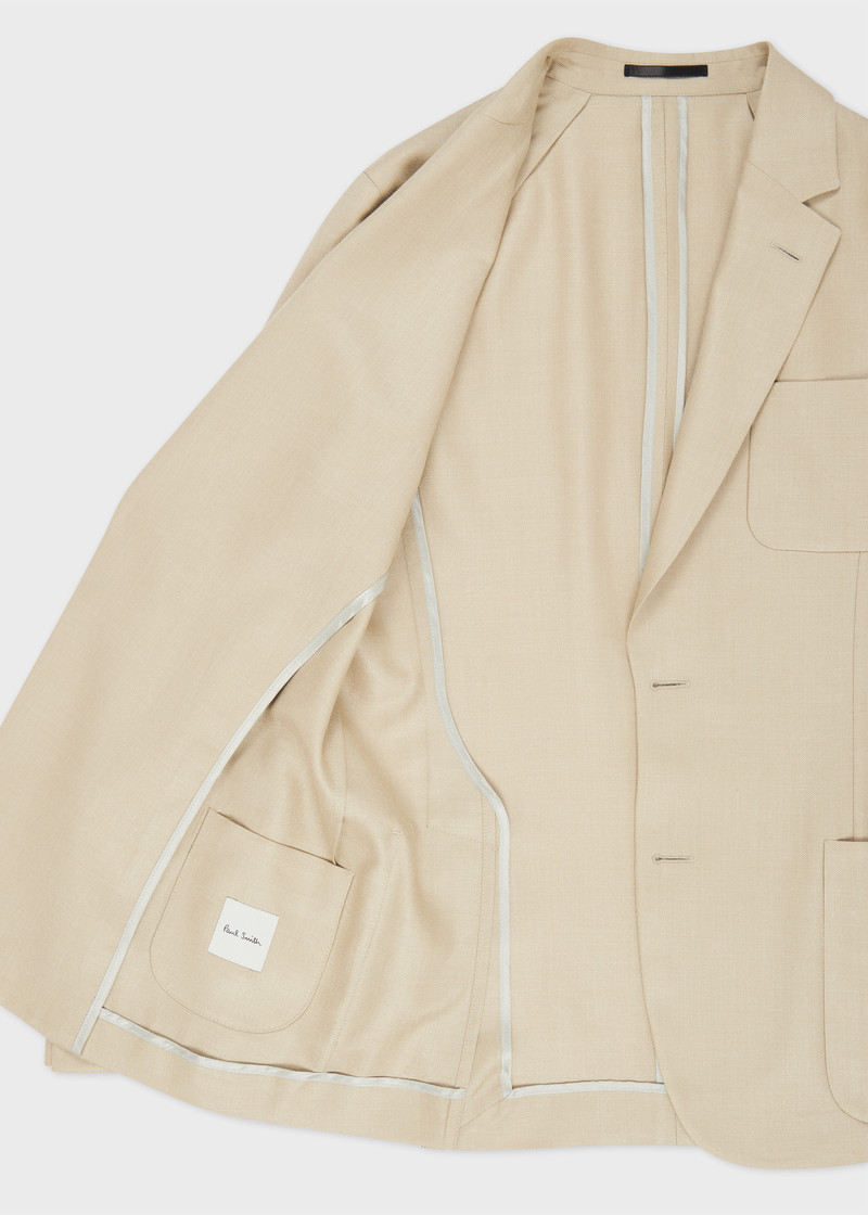 Light Camel Wool-Silk Unlined Suit 4