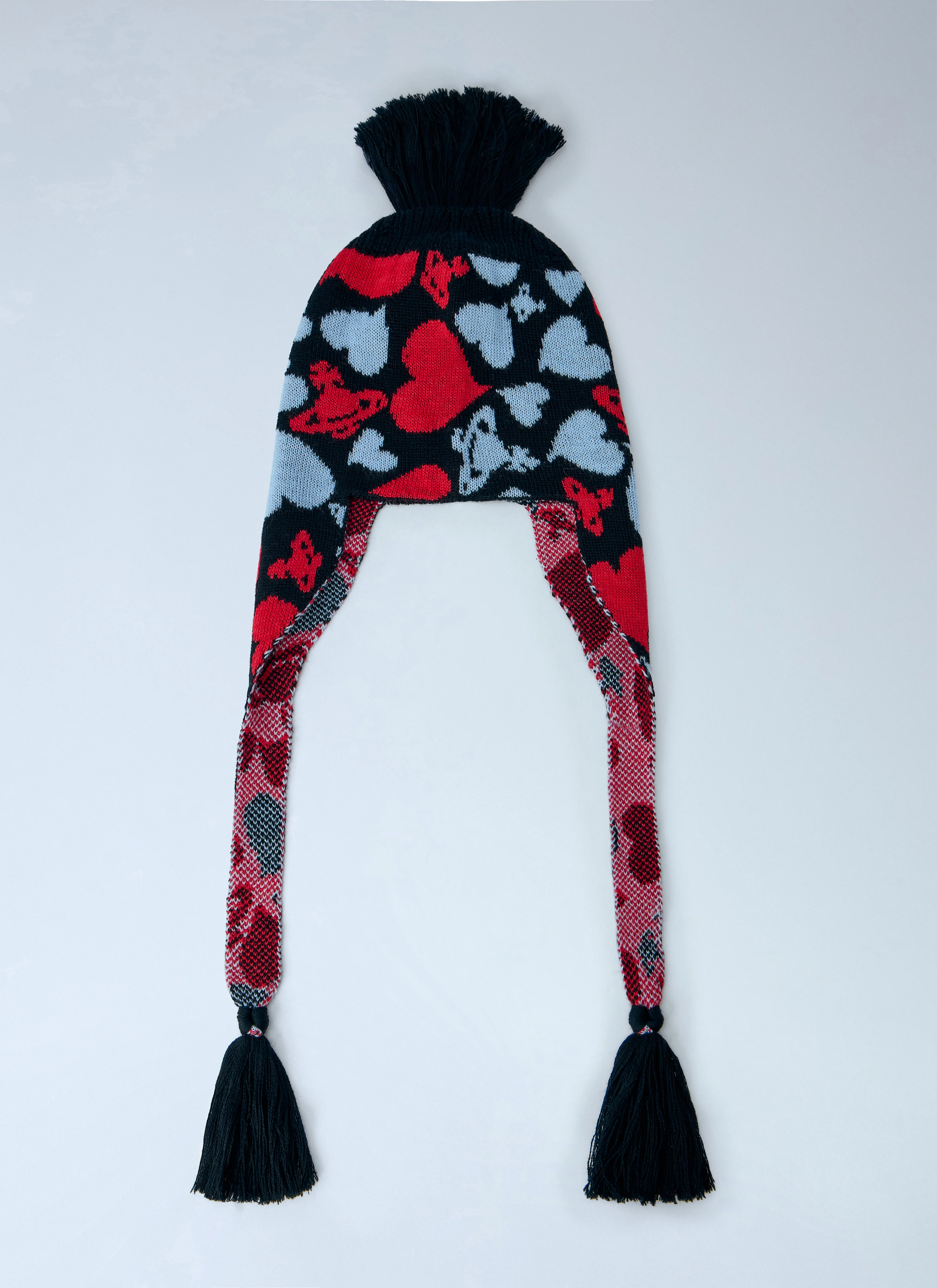 Hearts and Orb Flap Knit Cap - 1