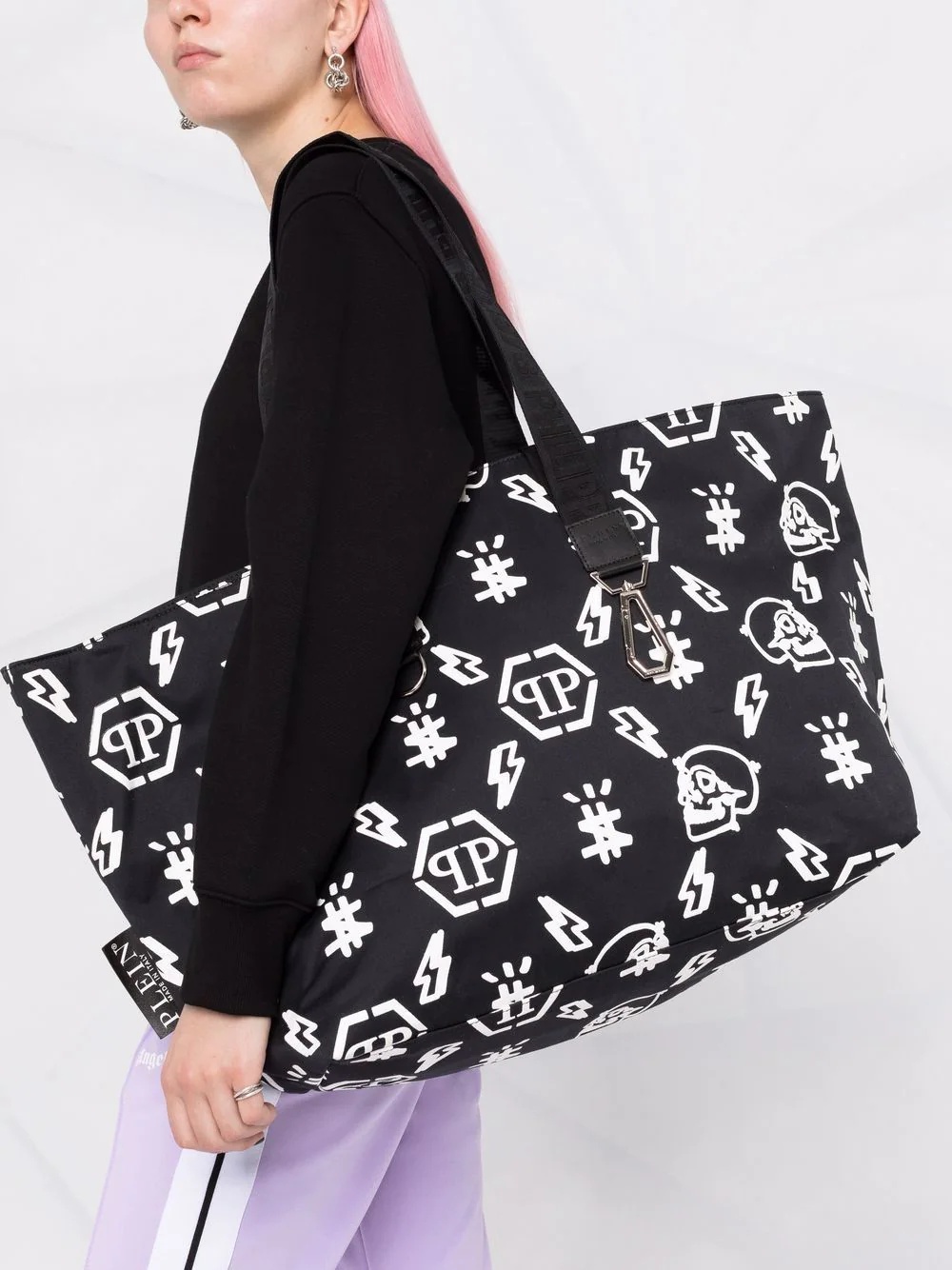 monogram pattern tote bag - 3