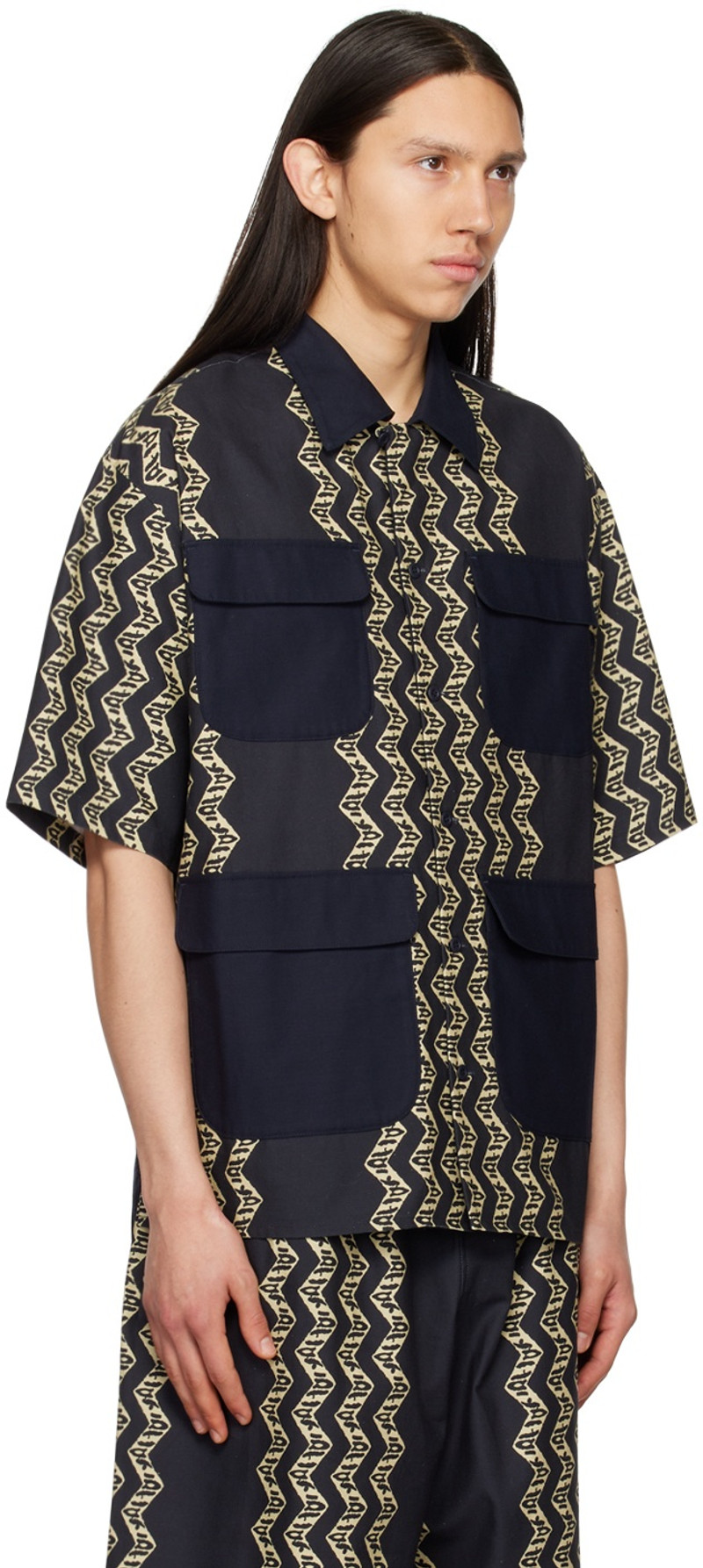 NICHOLAS DALEY Black Calypso Aloha Shirt outlook