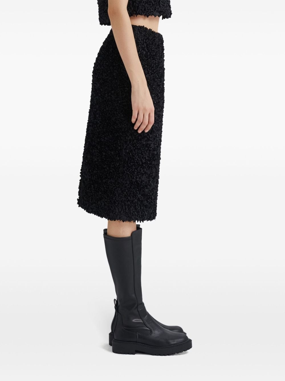 bouclé-constructed midi skirt - 3