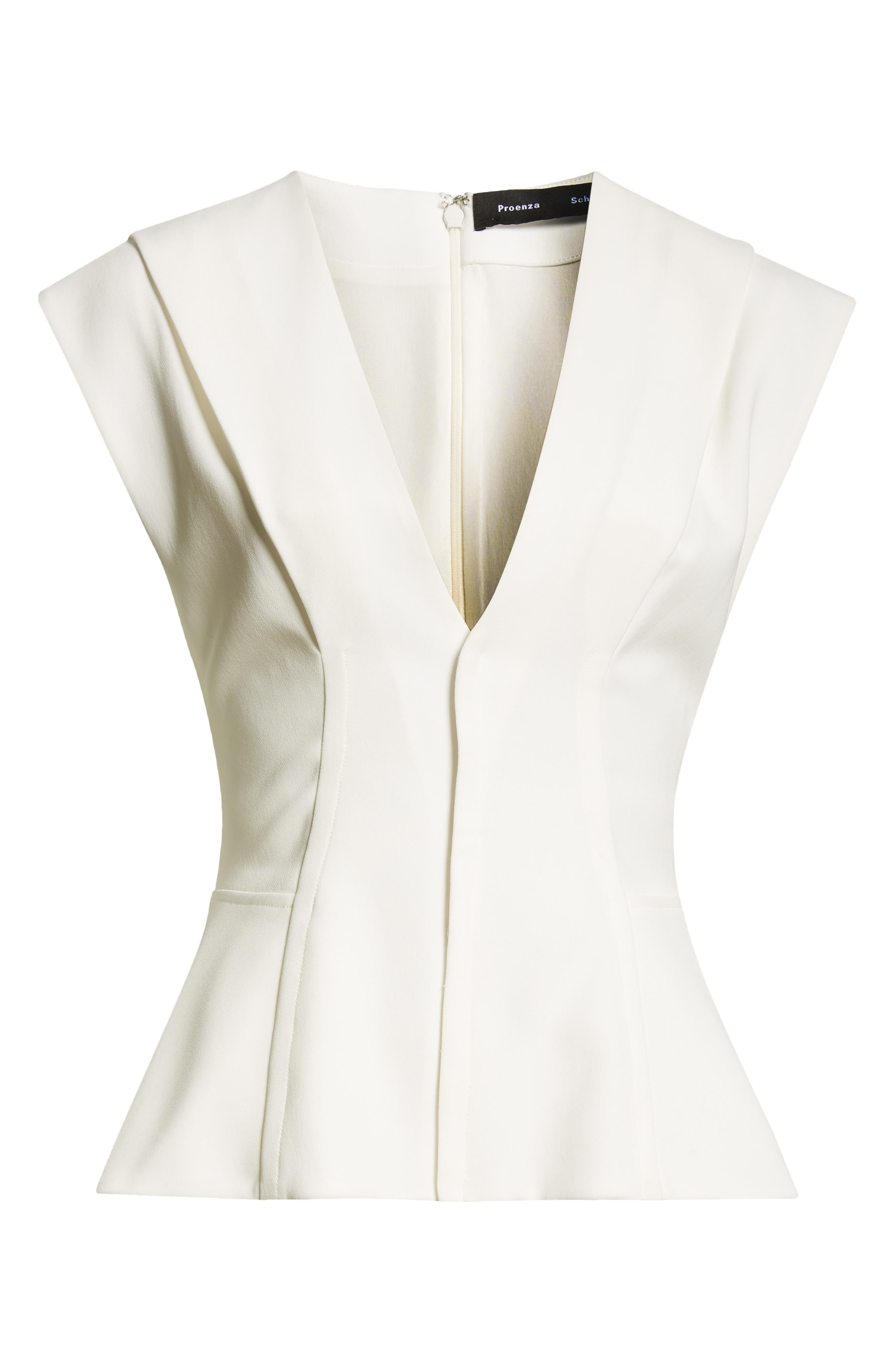 Proenza Schouler Janet Cap Sleeve Peplum Top in White at Nordstrom - 6