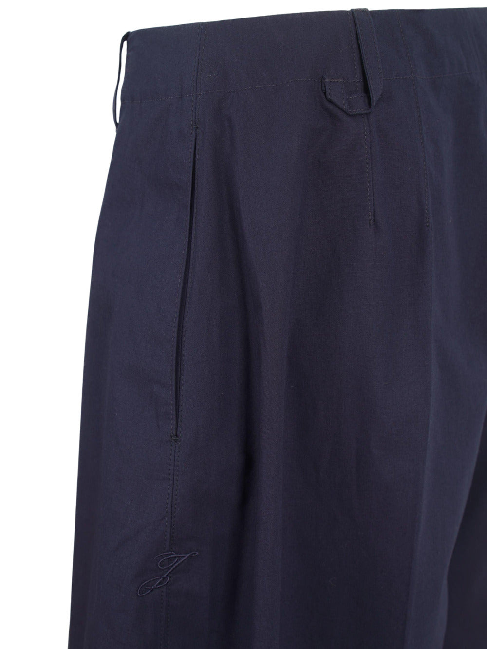 Jacquemus Women Wide-Leg, Oval-Cut Trousers In Navy Blue - 3