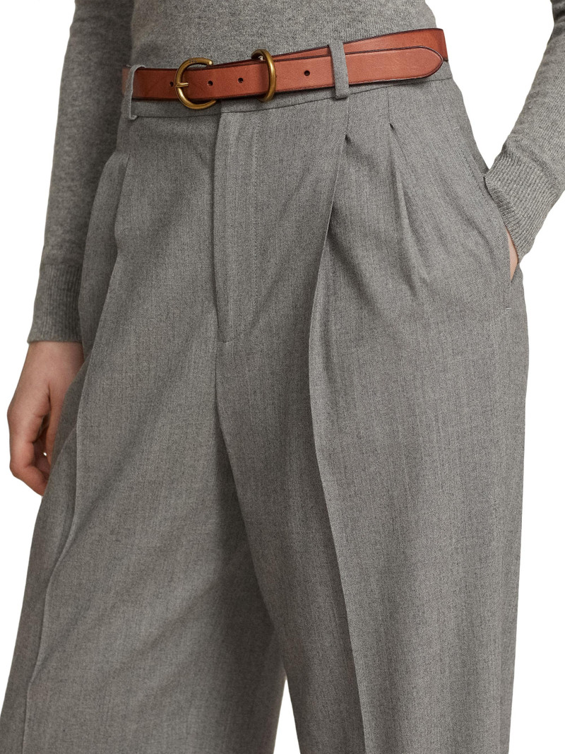 Women's Flannel ​Wool Straight-Leg Pants - Grey Melange 5