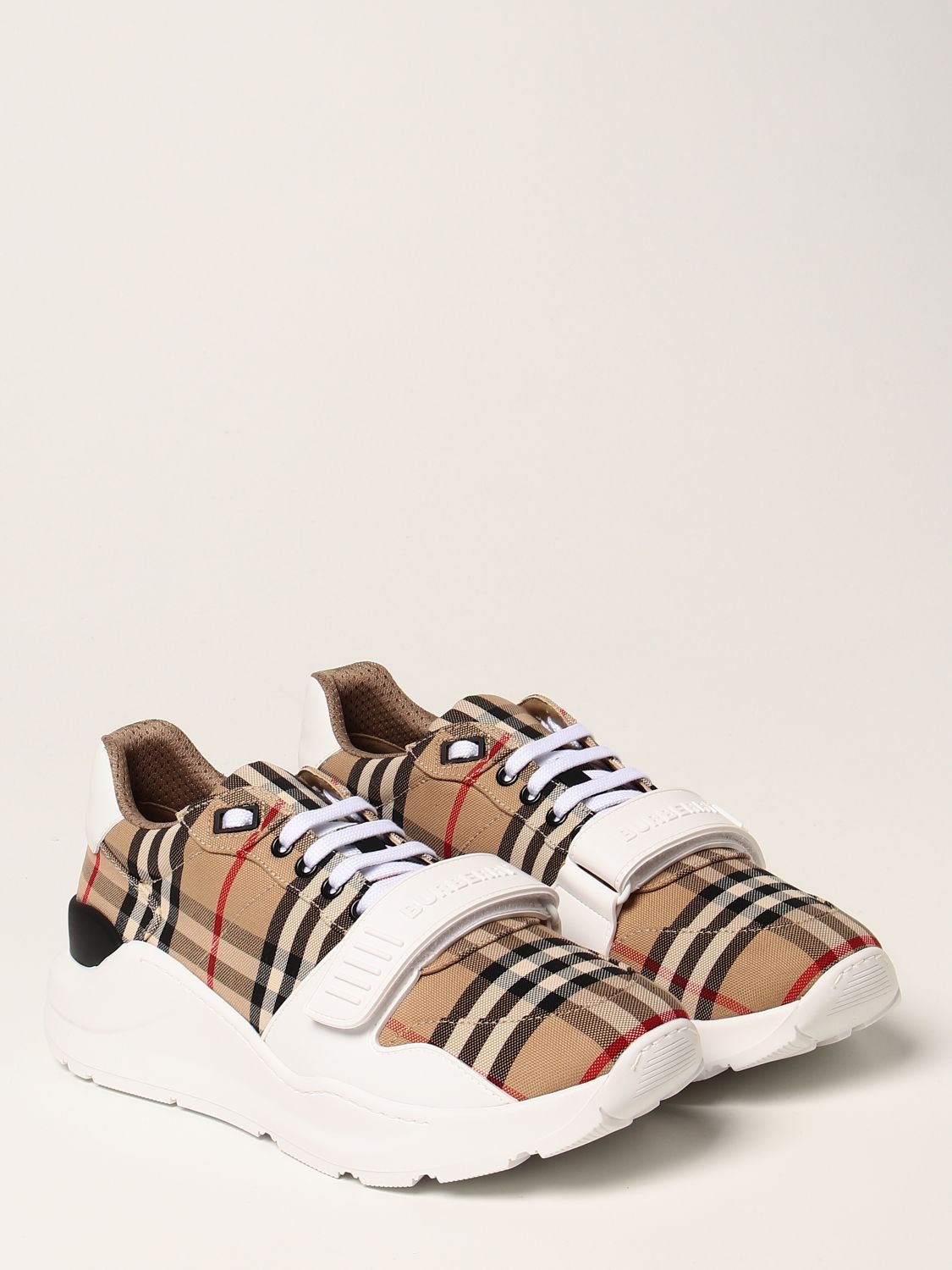 Burberry cotton sneakers with check pattern - 2