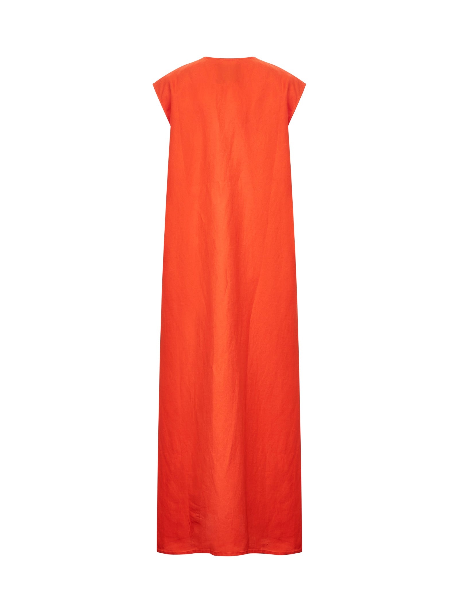 Orange linen blend Lise midi dress - 2