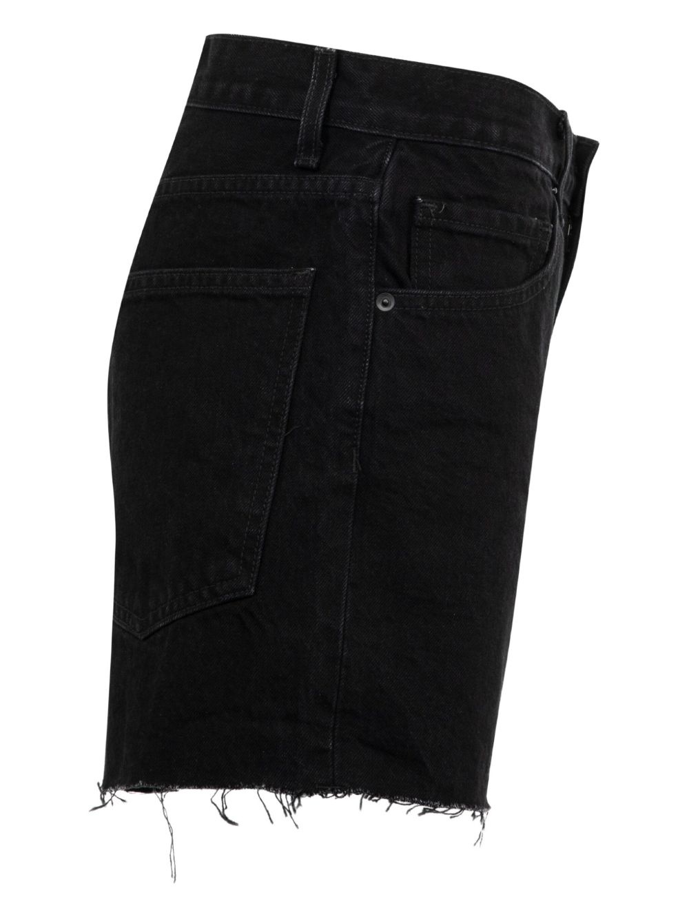 frayed denim shorts - 3