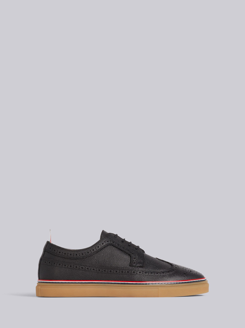 Black Pebbled Calfskin Longwing Brogue Trainer 1