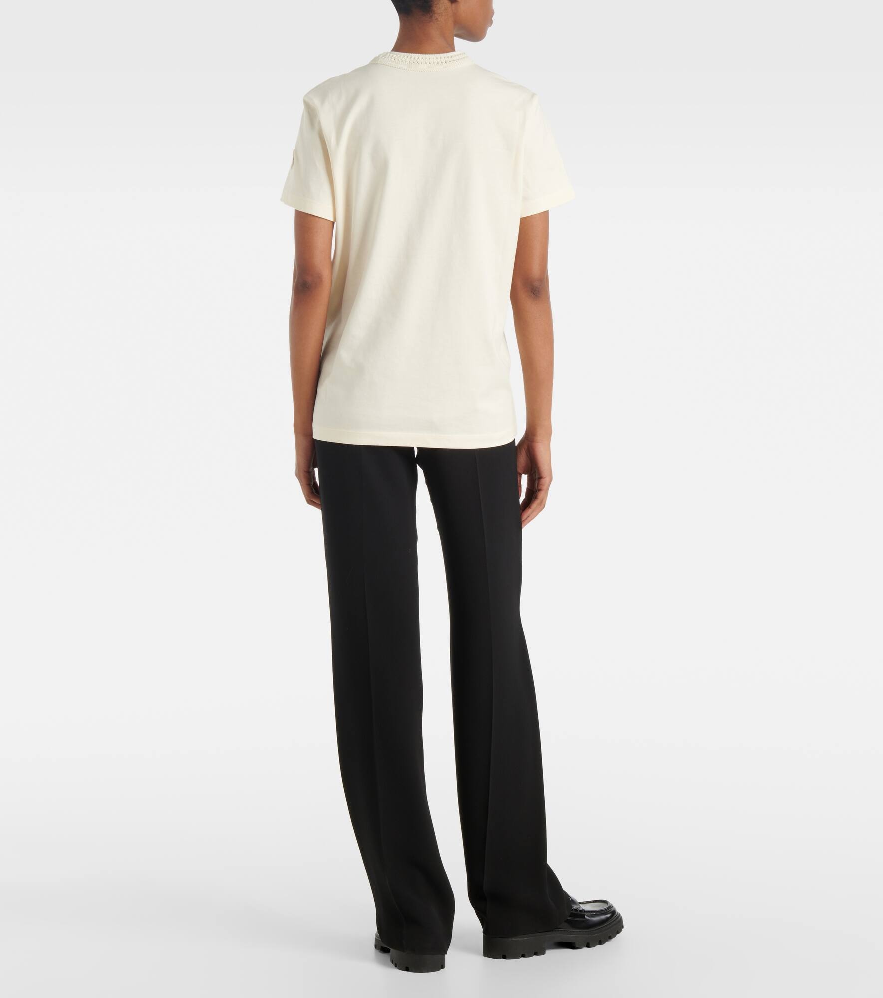 Lace-trimmed cotton T-shirt - 3