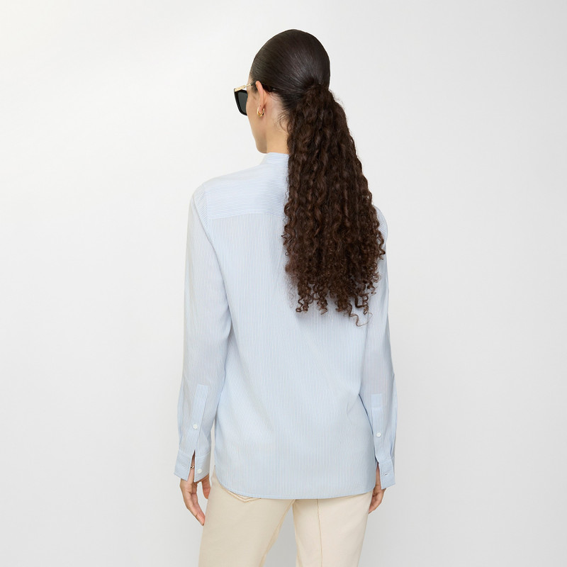 Relaxed Fit Striped Silk Poplin Shirt 3