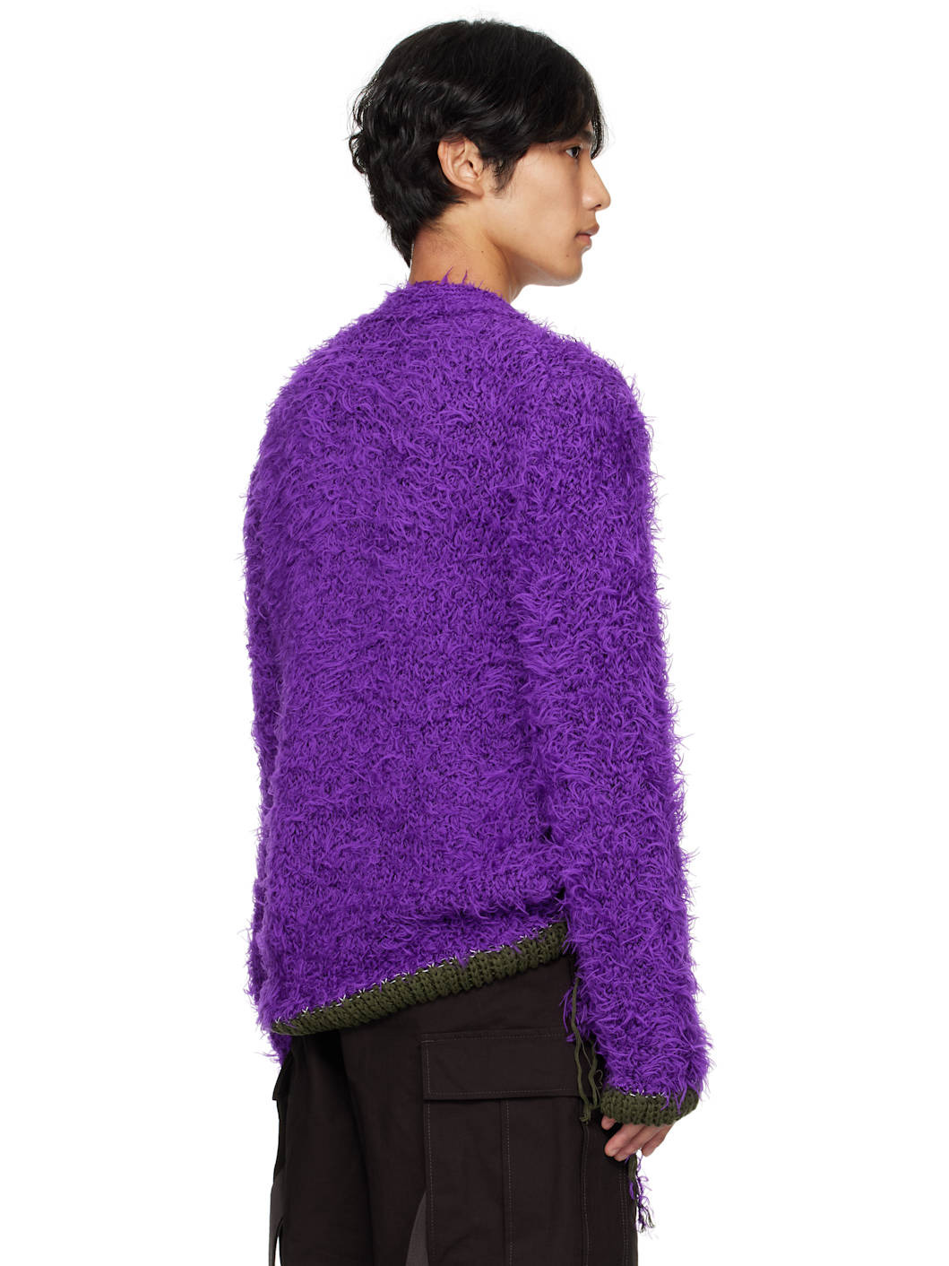 Purple Furry Knit Cardigan - 3