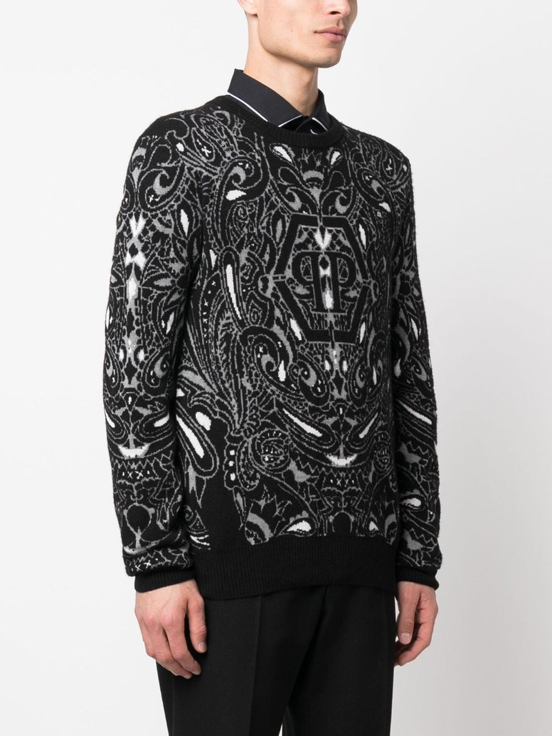 paisley-print cashmere-silk jumper 3