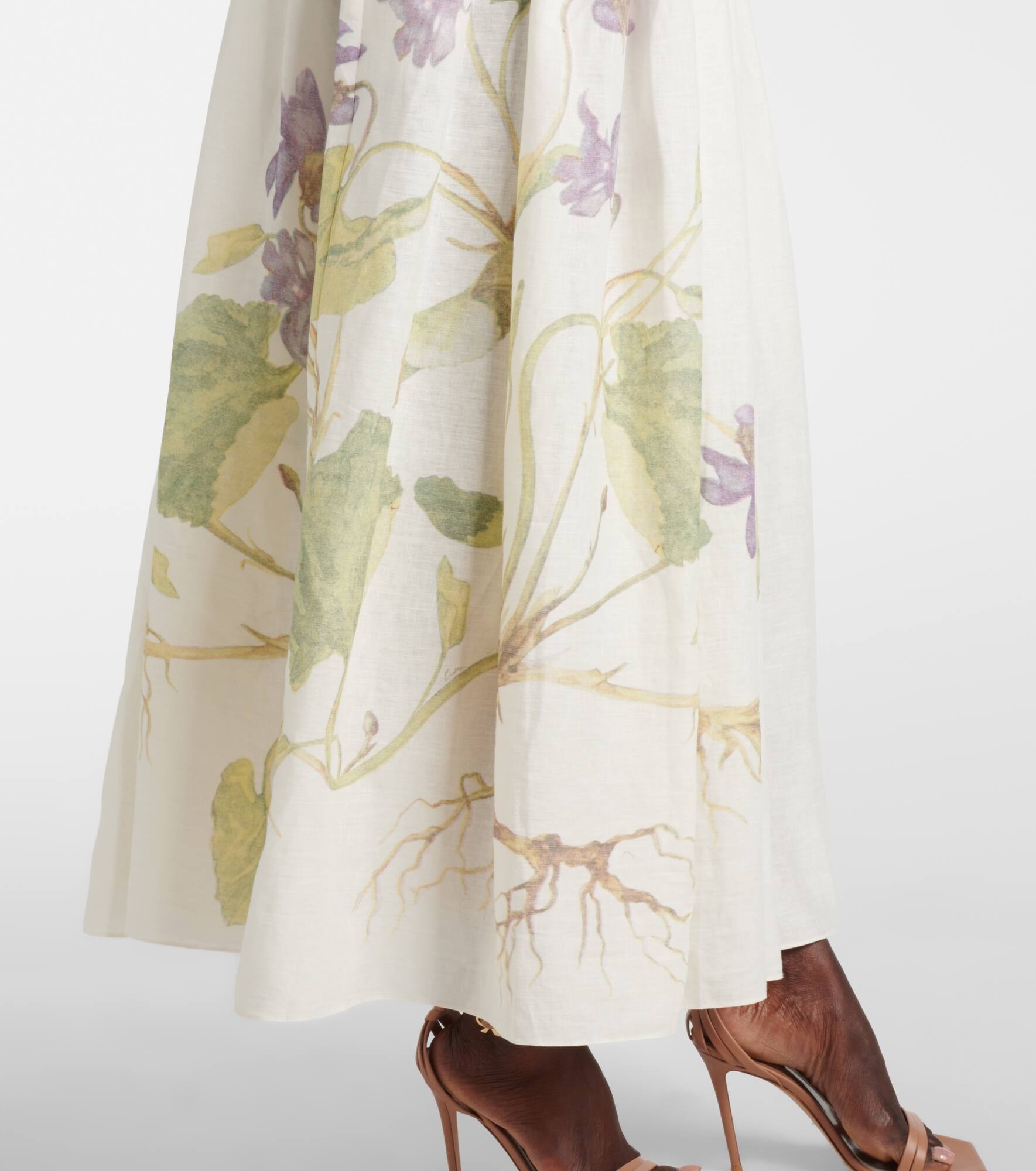 Floral linen maxi dress - 6