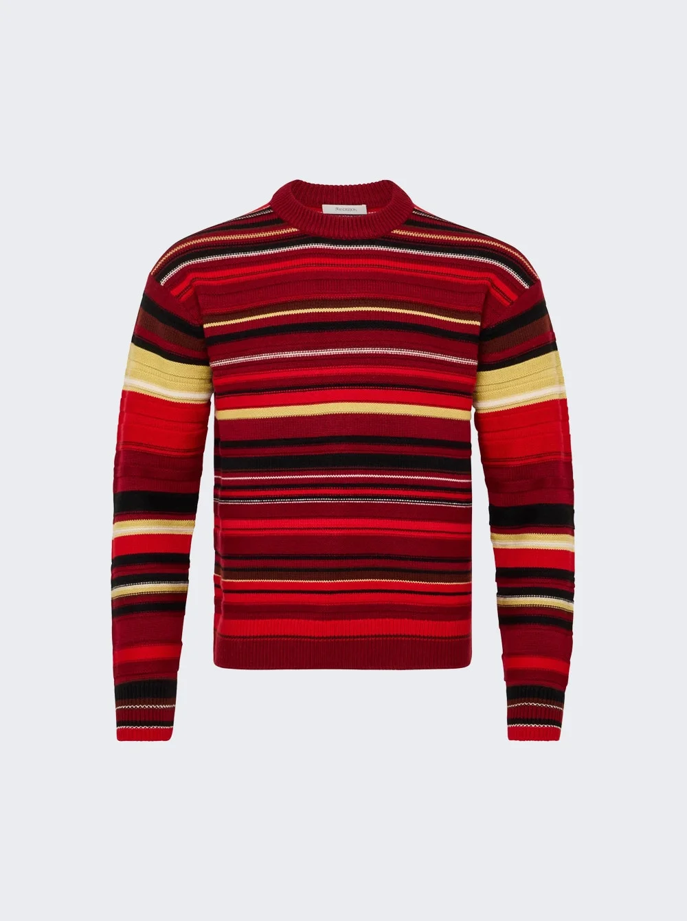 Multi Stripe Wool Sweater Red - 1
