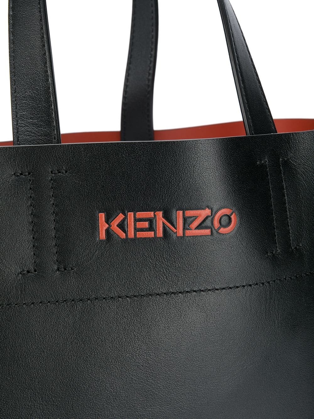 logo leather tote bag - 4