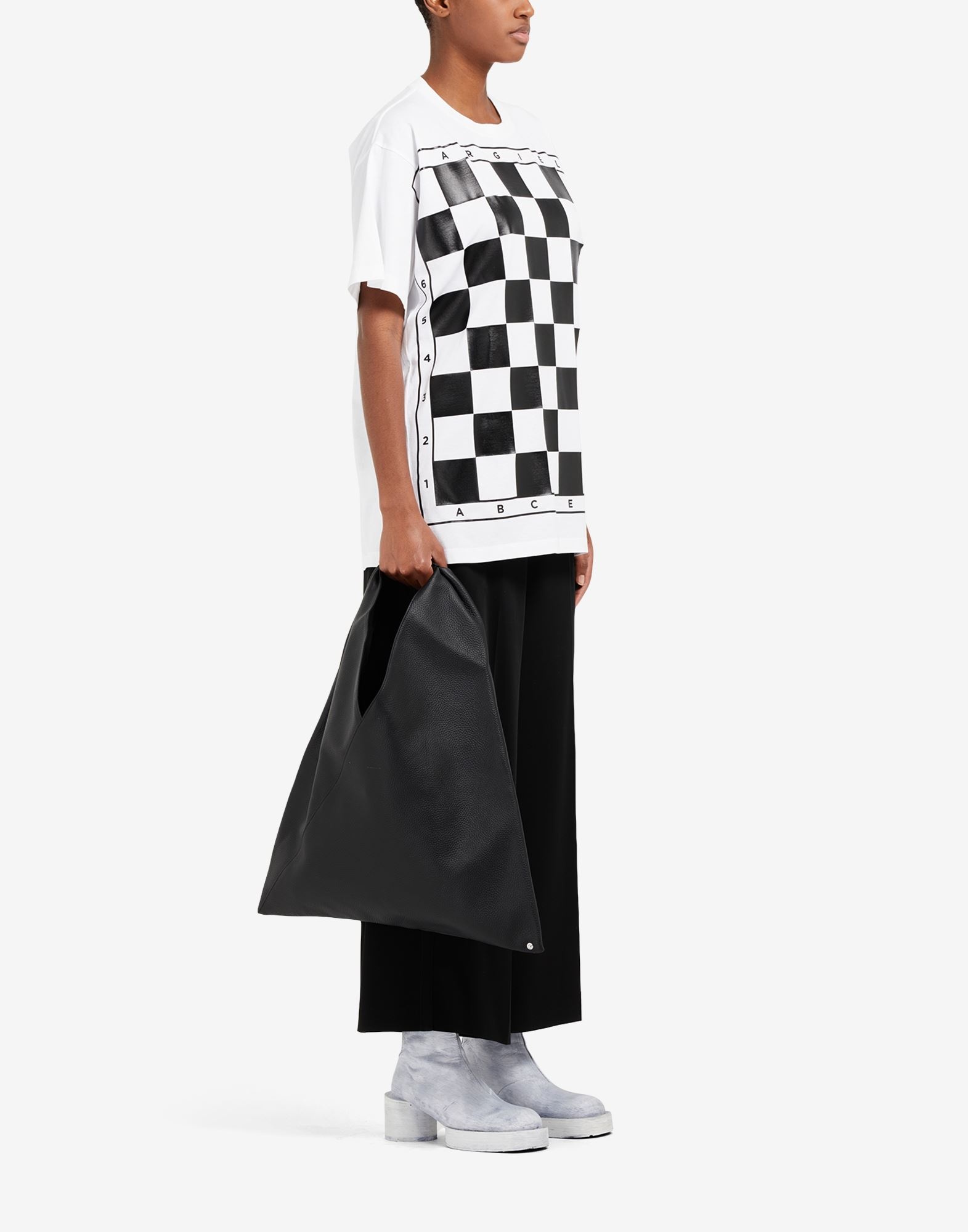 Chess board print oversized T-shirt - 3