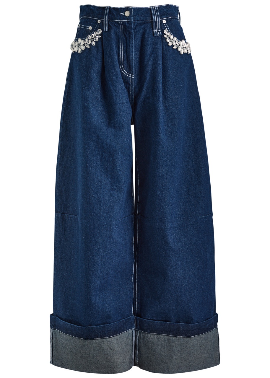 Simone Rocha Wide-leg Crystal-embellished Jeans - 1