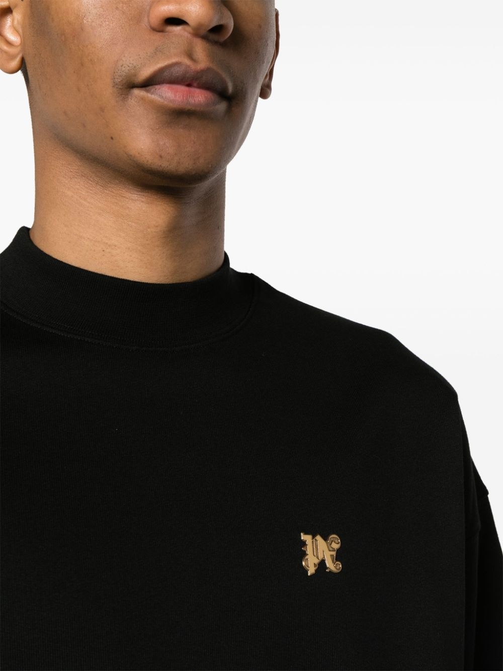 logo-plaque cotton sweatshirt - 5