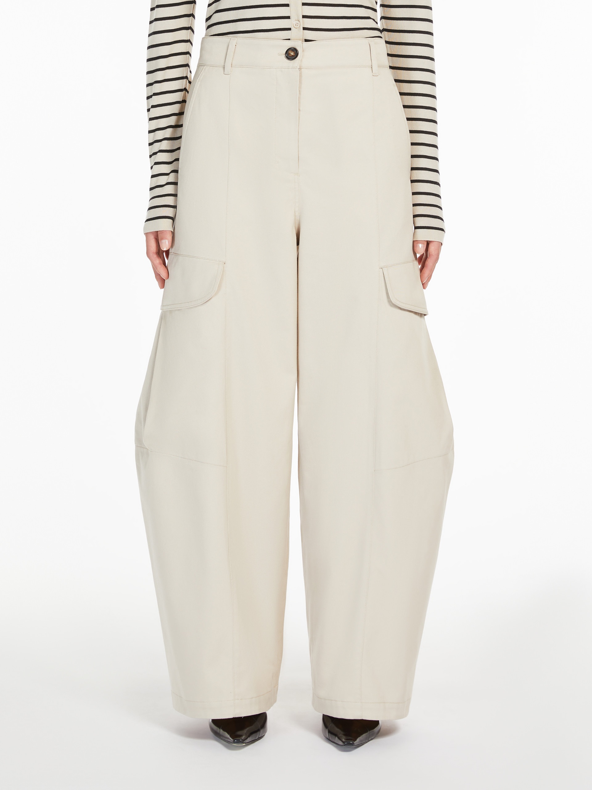 ROSATEA Gabardine cargo trousers - 3
