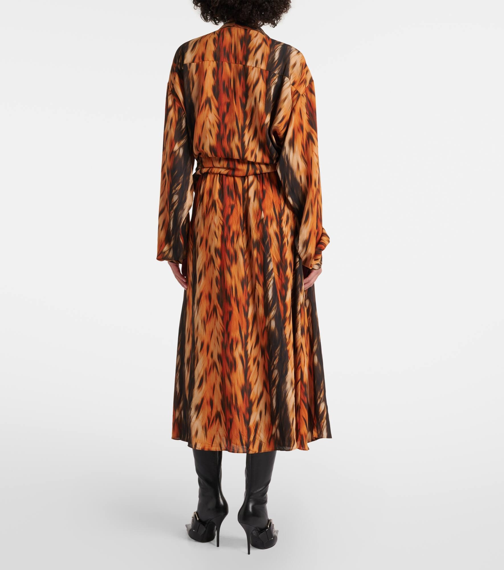 Printed crêpe midi dress - 3