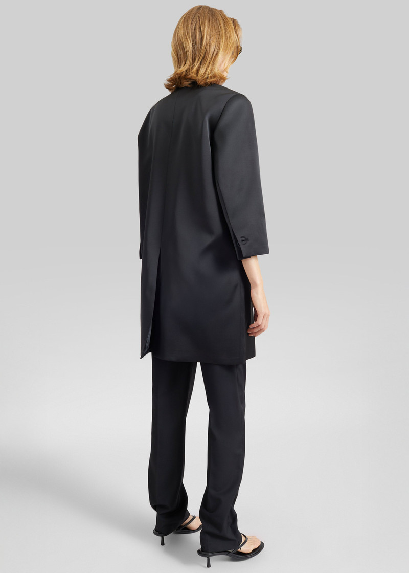 Vavin Satin Long Jacket - Black 7