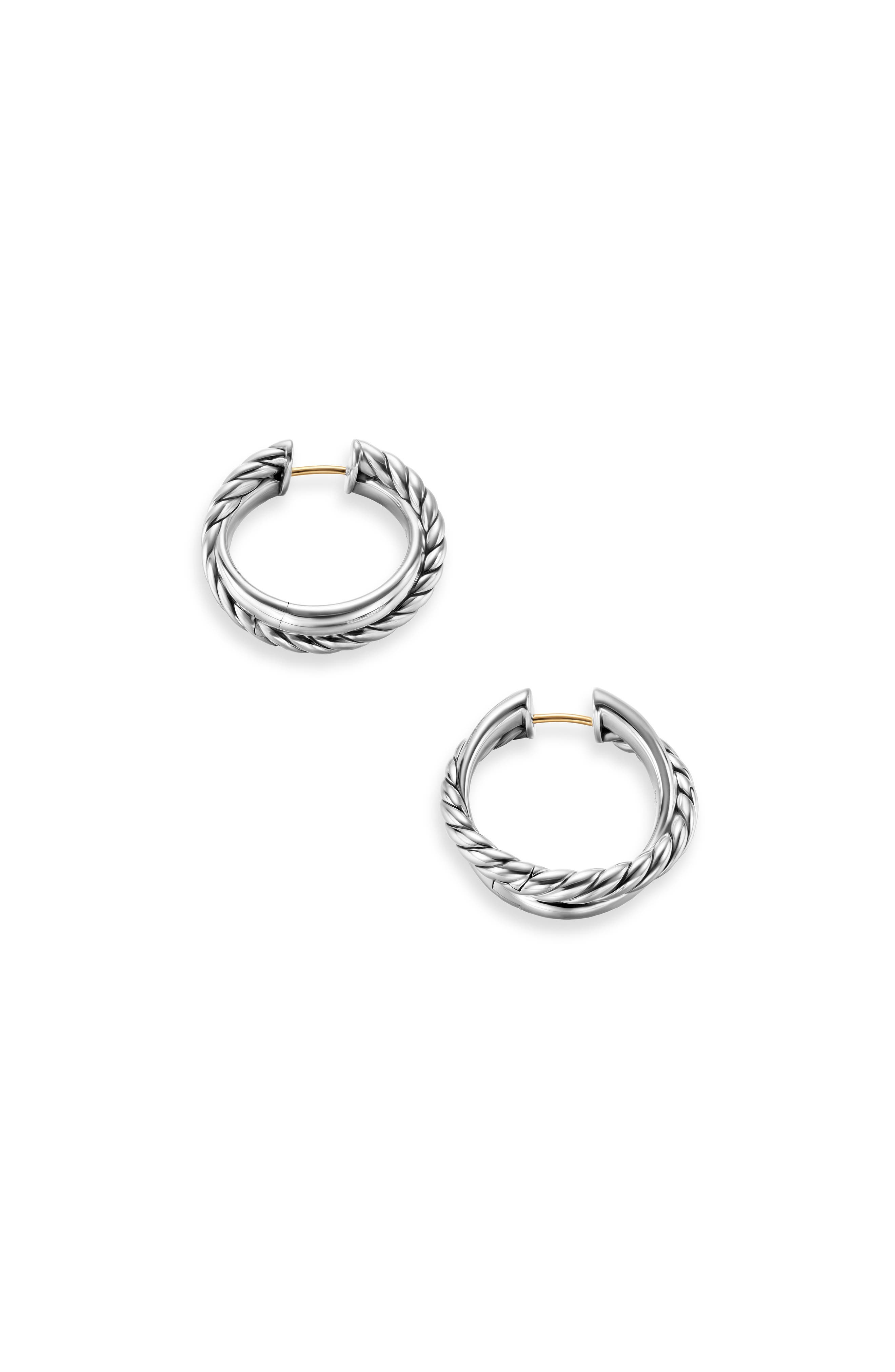 David Yurman Crossover Hoop Earrings in Sterling Silver, 22.3mm at Nordstrom - 3