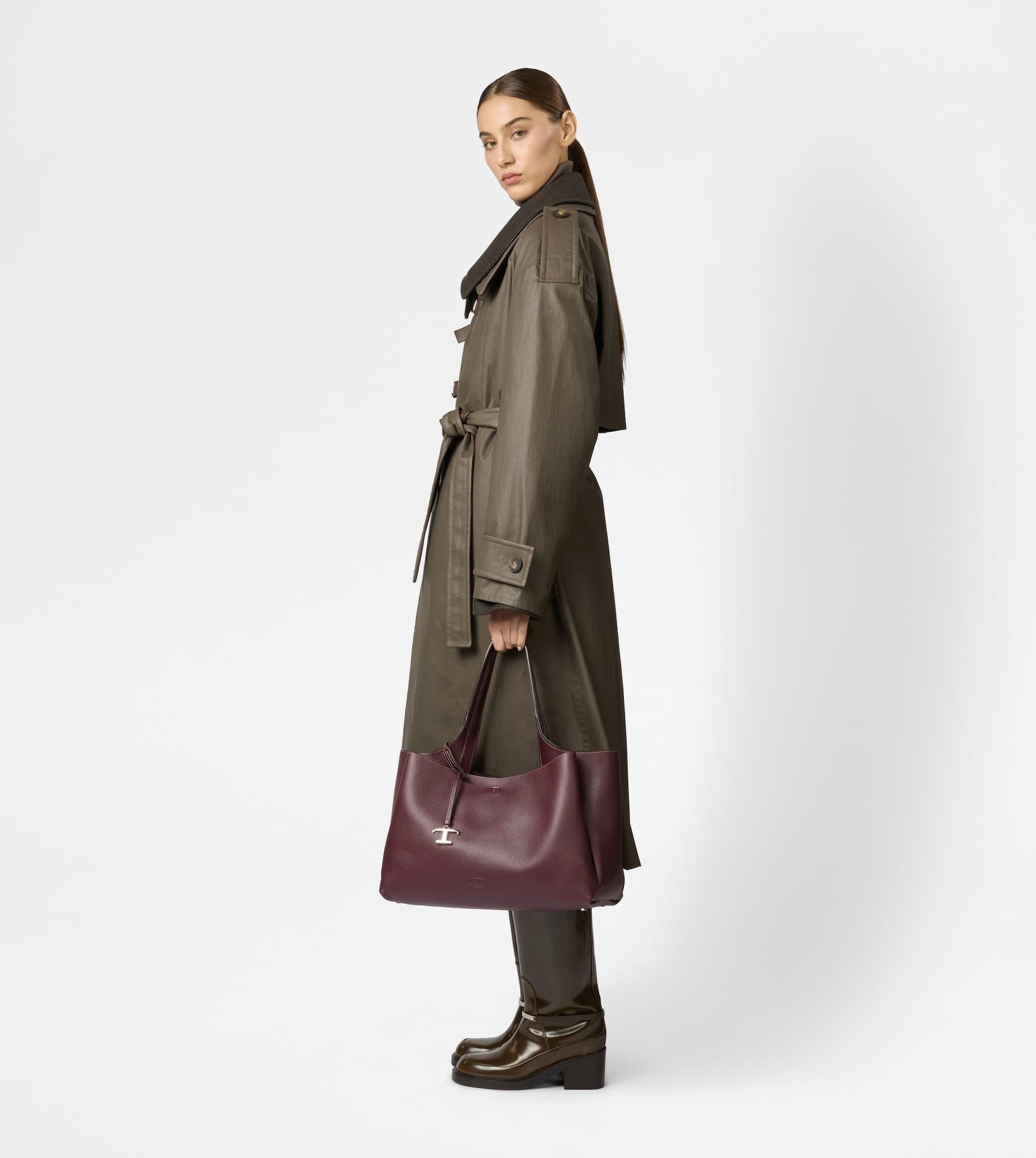 TOD'S BAG IN LEATHER MEDIUM - BURGUNDY - 6