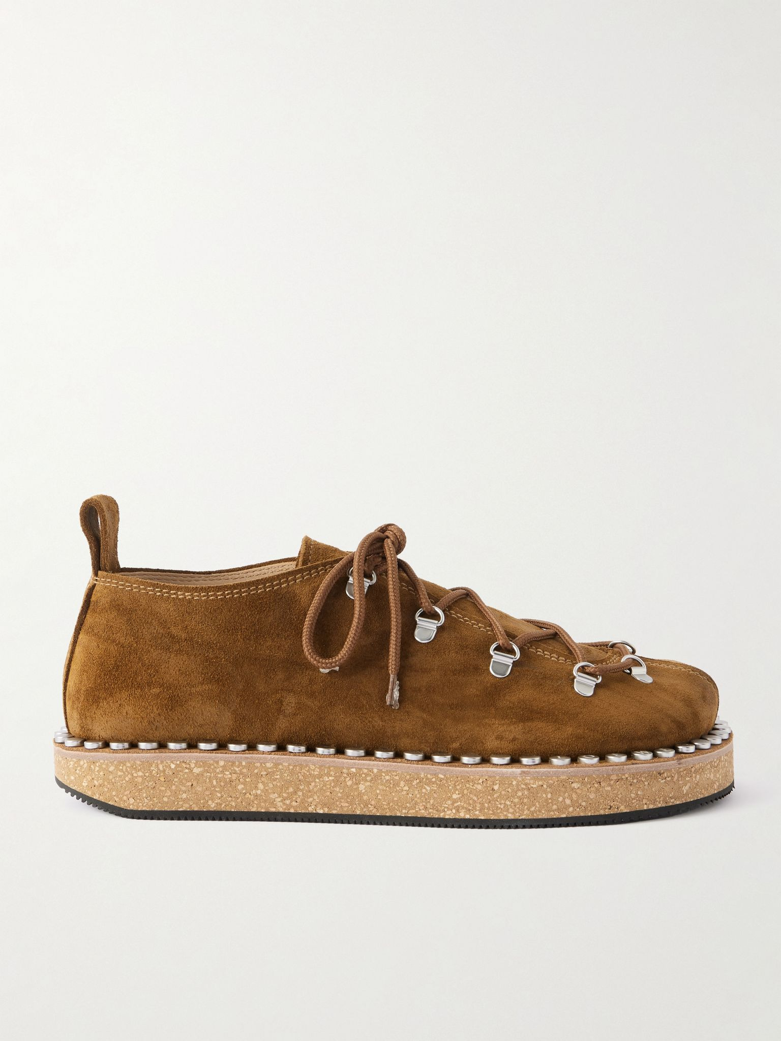 Rivet Studded Suede Shoes Brown - 1