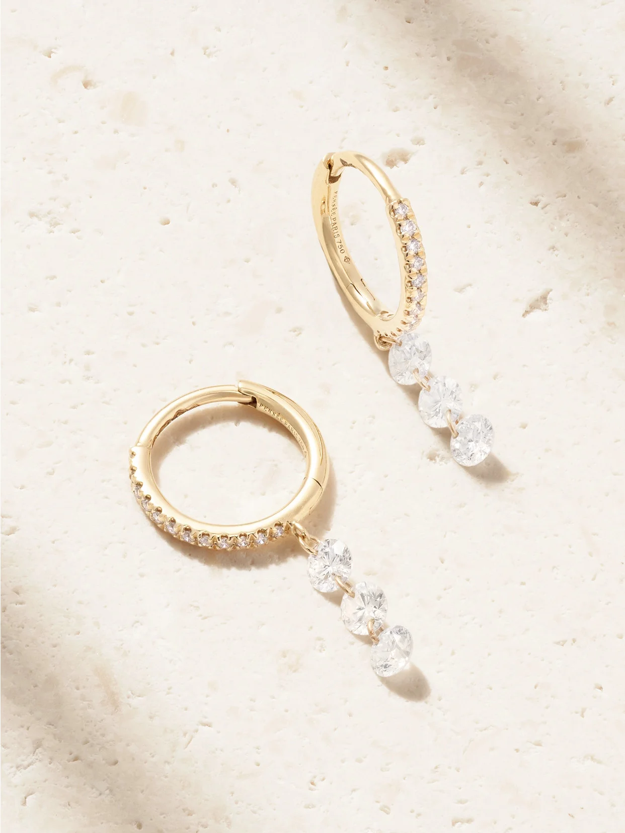 18-karat Gold Diamond Hoop Earrings - 1