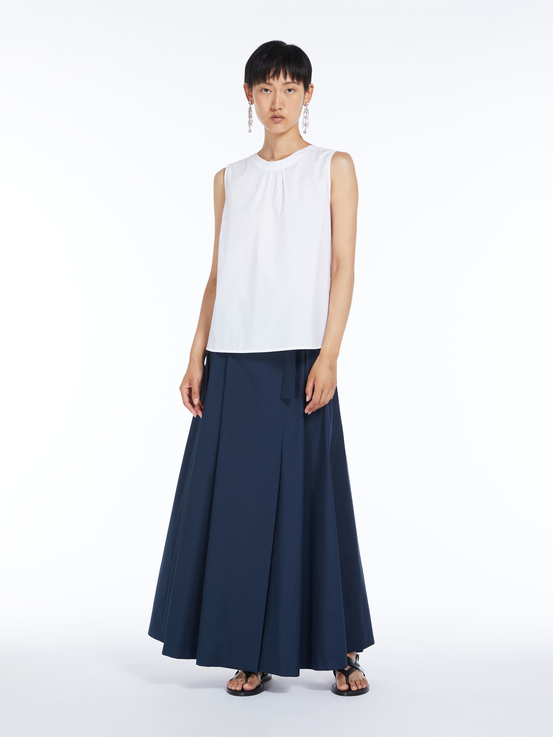 《送料無料 MAX MARA Cotton poplin pleated skirt GILDA Max Mara GILDA Pleated cotton poplin skirt | REVERSIBLE