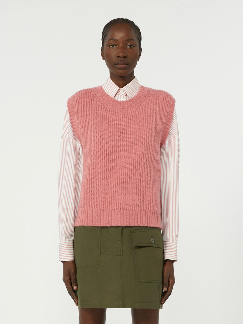 LIRA Mohair-blend gilet - ANTIQUE ROSE 3