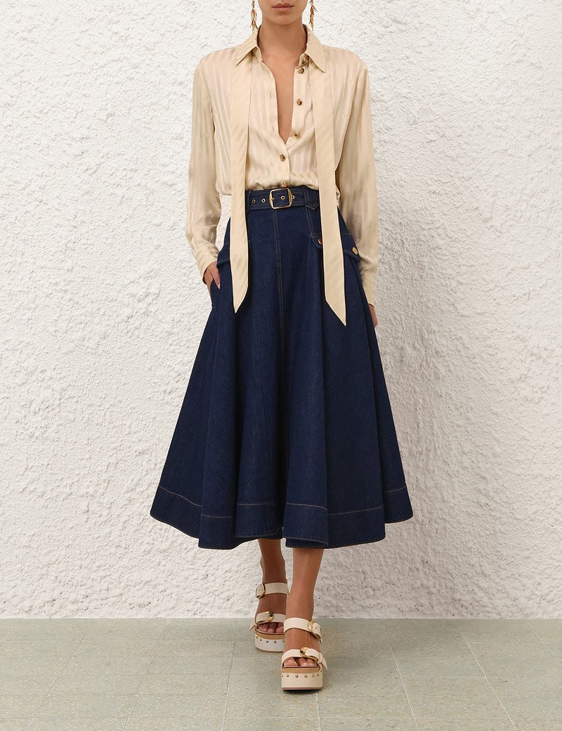 DENIM UTILITY MIDI SKIRT 7
