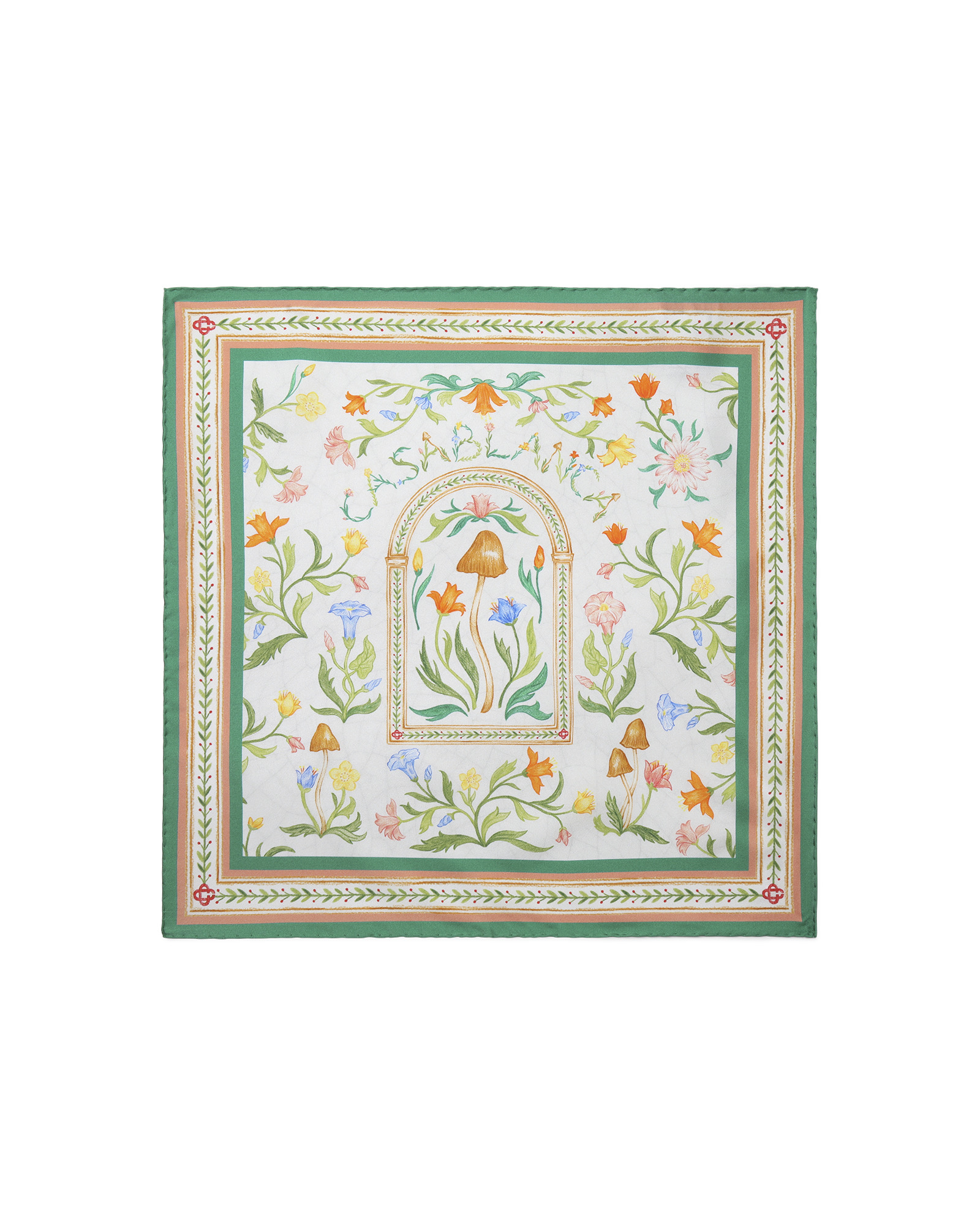 L'Arche Fleurie Small Silk Scarf - 1