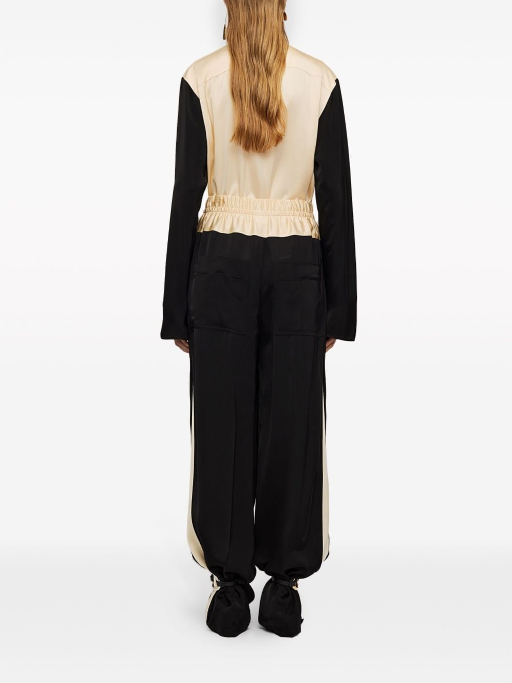 panelled drawstring straight-leg track pants - 4